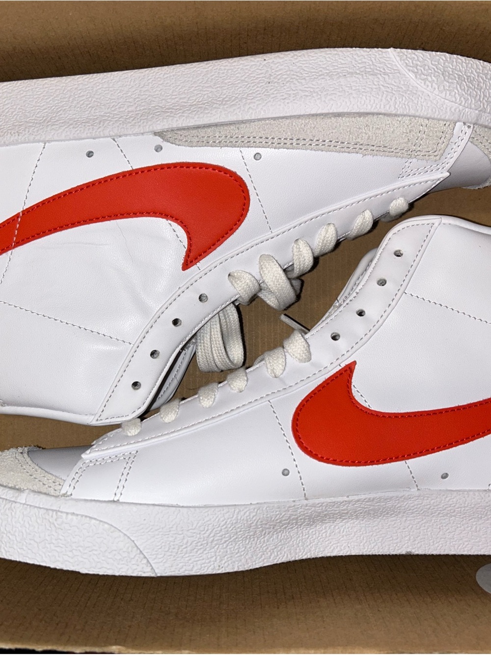 Nike Blazers White with Orange Swoosh  - Men